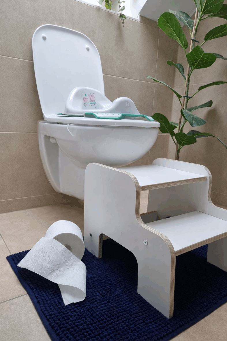 Taboret ze schodkiem, podest, stopień