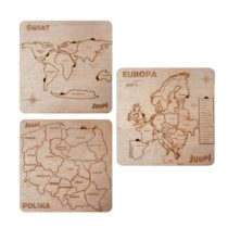 JUUPI układanka mapa europy, Świata, Polski pomoce dydaktyczne, do nauki geografii