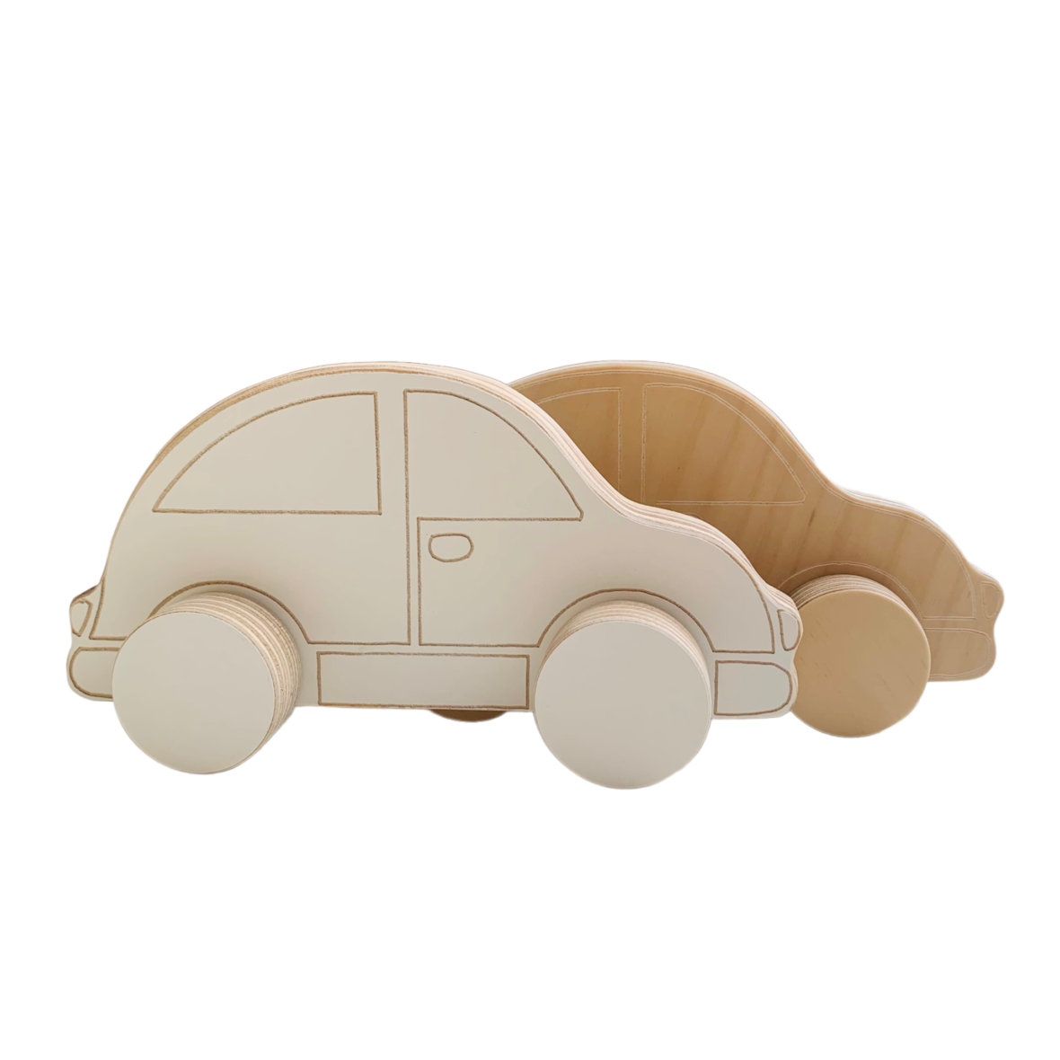 Montessori wooden car